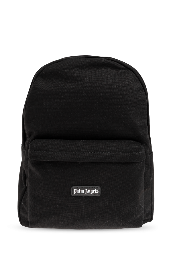 Palm Angels BLACK Backpack with logo 1