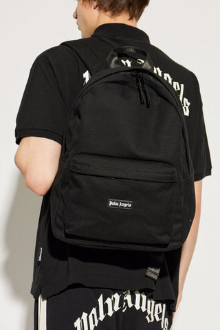 Palm Angels BLACK Backpack with logo 2