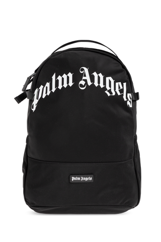 Palm Angels BLACK Backpack with logo 1