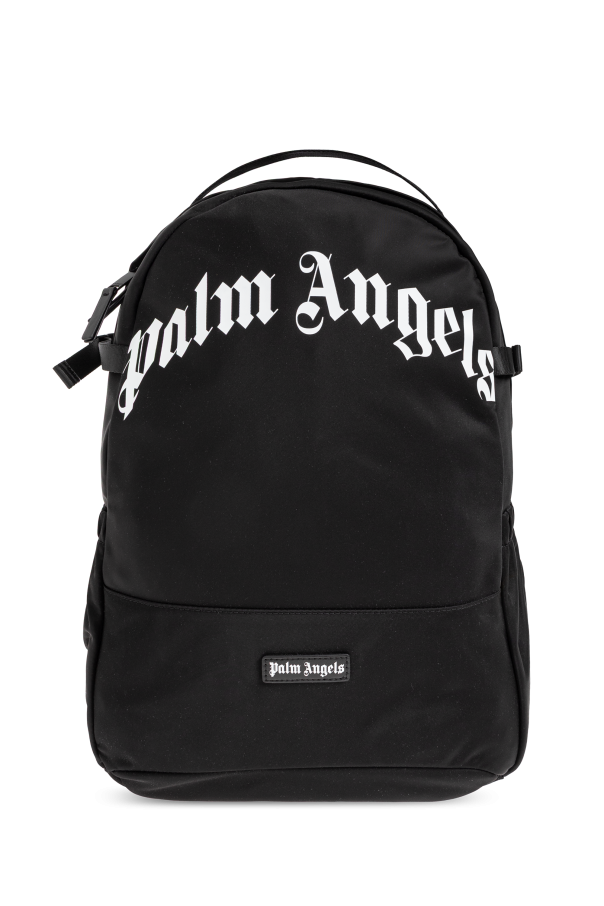 Palm Angels BLACK Backpack with logo 1