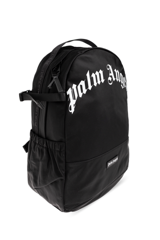 Palm Angels BLACK Backpack with logo 4