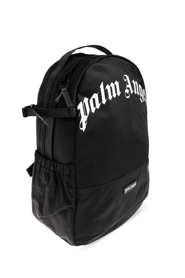Palm Angels BLACK Backpack with logo 4