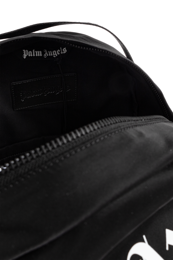 Palm Angels BLACK Backpack with logo 5