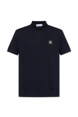 Stone Island NAVY BLUE Polo shirt with logo patch 1