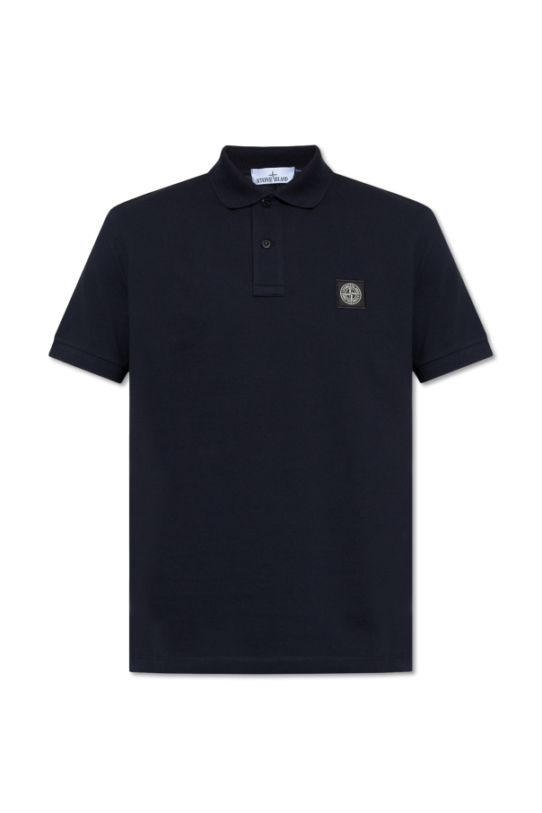 Stone Island NAVY BLUE Polo shirt with logo patch 1