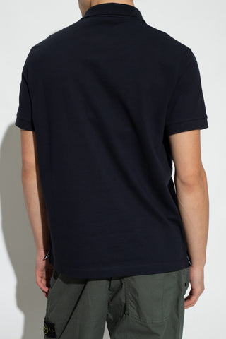 Stone Island NAVY BLUE Polo shirt with logo patch 4