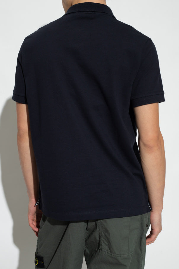 Stone Island NAVY BLUE Polo shirt with logo patch 4
