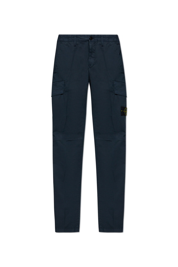 Stone Island NAVY BLUE Trousers with logo 1