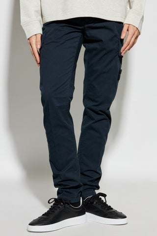 Stone Island NAVY BLUE Trousers with logo 3
