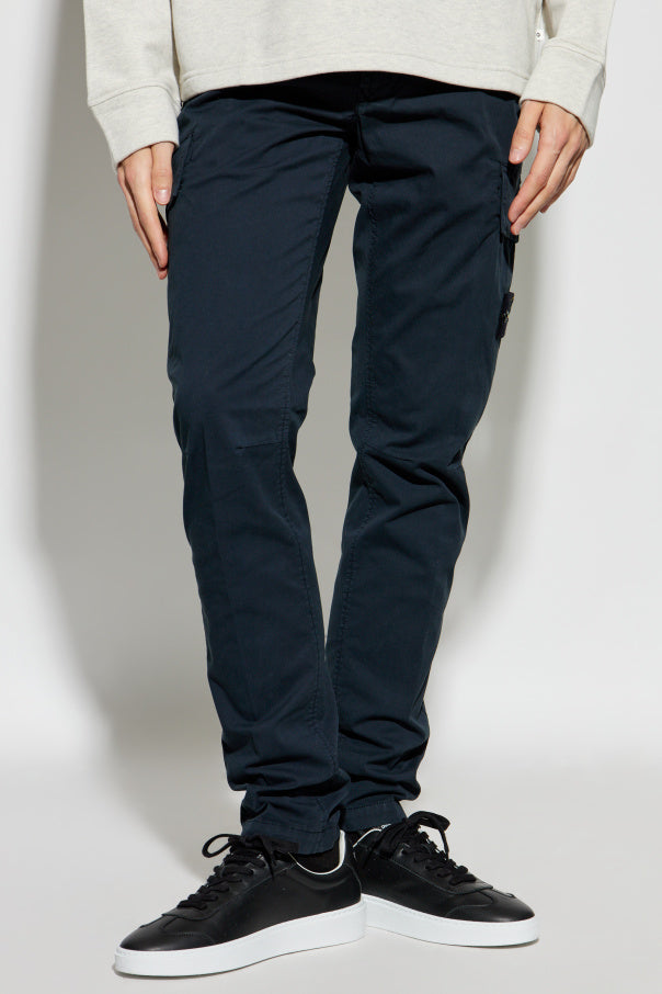 Stone Island NAVY BLUE Trousers with logo 3