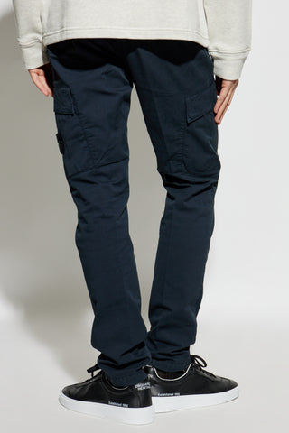 Stone Island NAVY BLUE Trousers with logo 4