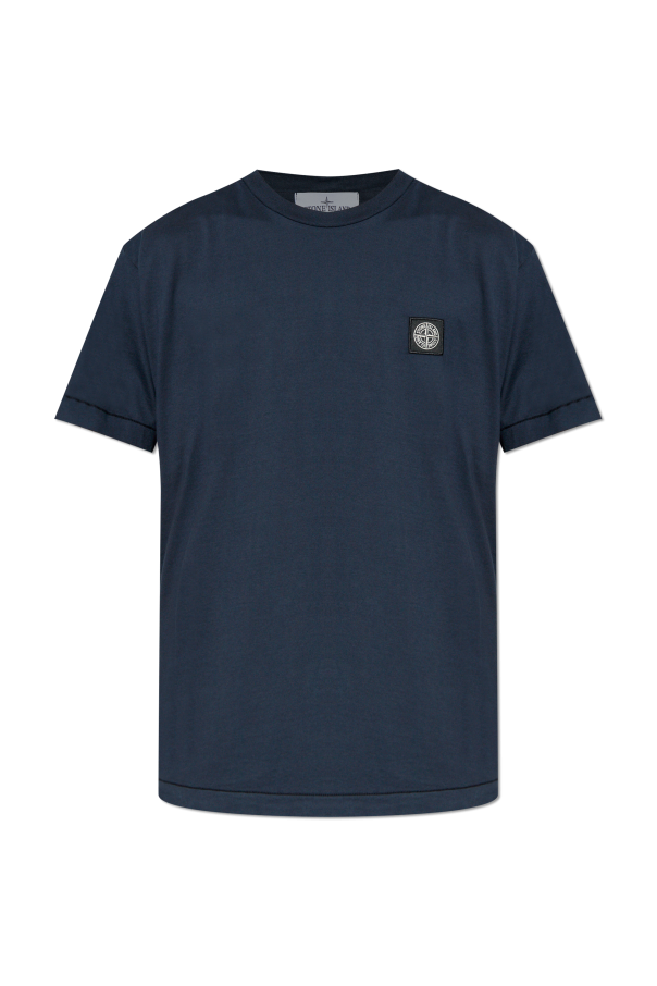 Stone Island NAVY BLUE T-shirt with logo 1