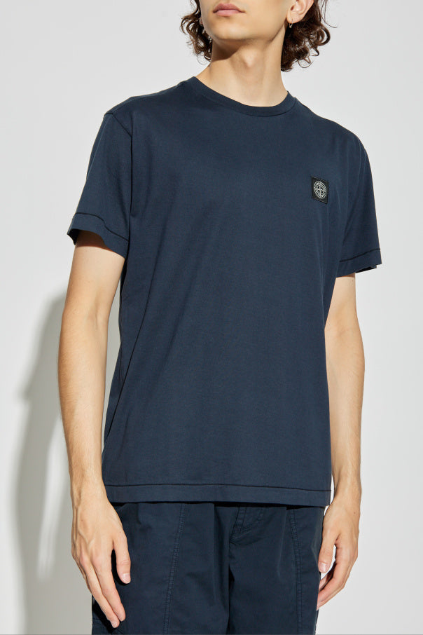 Stone Island NAVY BLUE T-shirt with logo 3