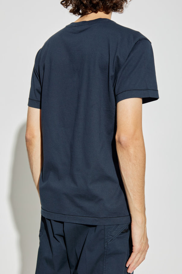 Stone Island NAVY BLUE T-shirt with logo 4