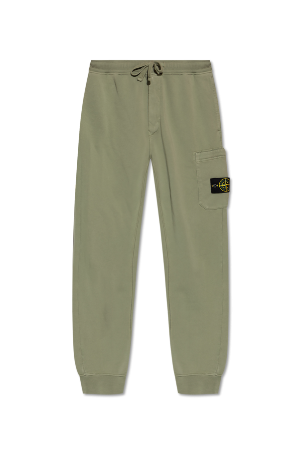 Stone Island GREEN Trousers with logo 1