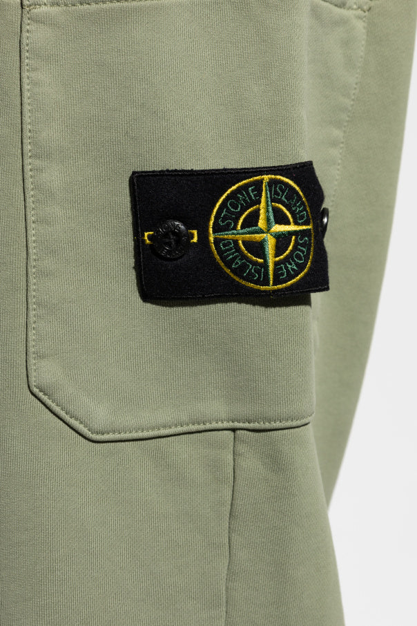 Stone Island GREEN Trousers with logo 5