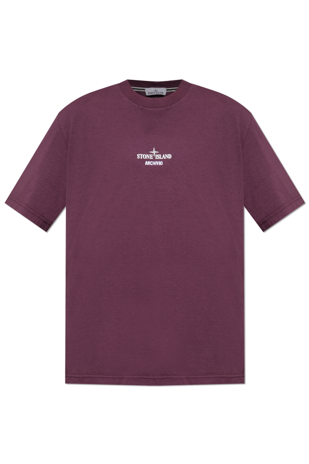 Stone Island PURPLE T-shirt with logo 1