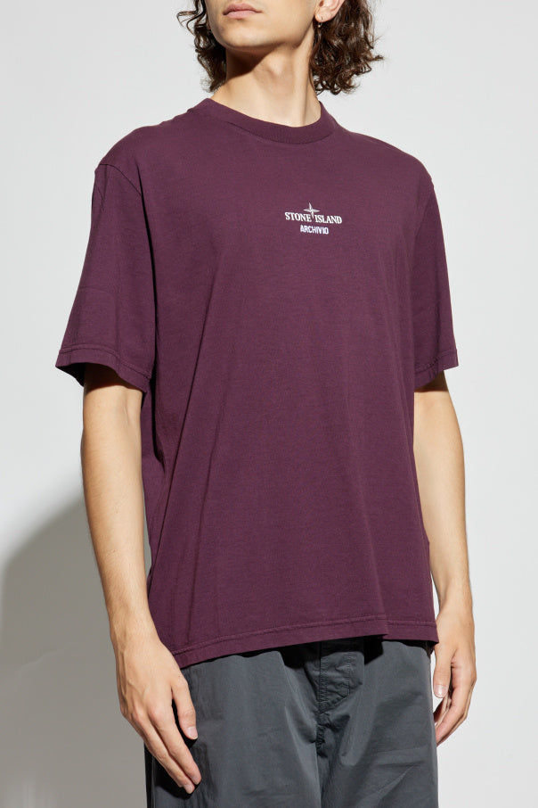 Stone Island PURPLE T-shirt with logo 3