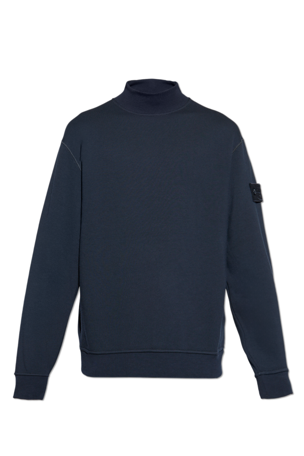 Stone Island NAVY BLUE Sweatshirt with a stand-up collar 1