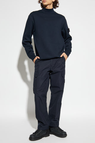 Stone Island NAVY BLUE Sweatshirt with a stand-up collar 2