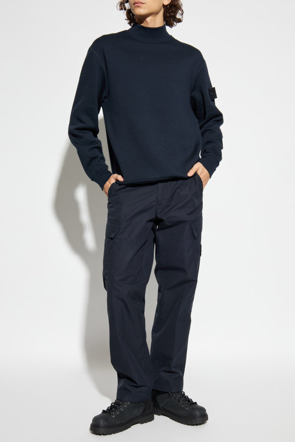 Stone Island NAVY BLUE Sweatshirt with a stand-up collar 2