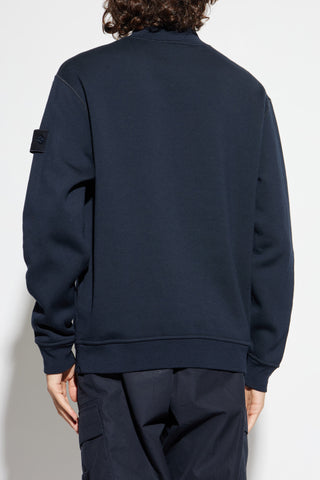 Stone Island NAVY BLUE Sweatshirt with a stand-up collar 4