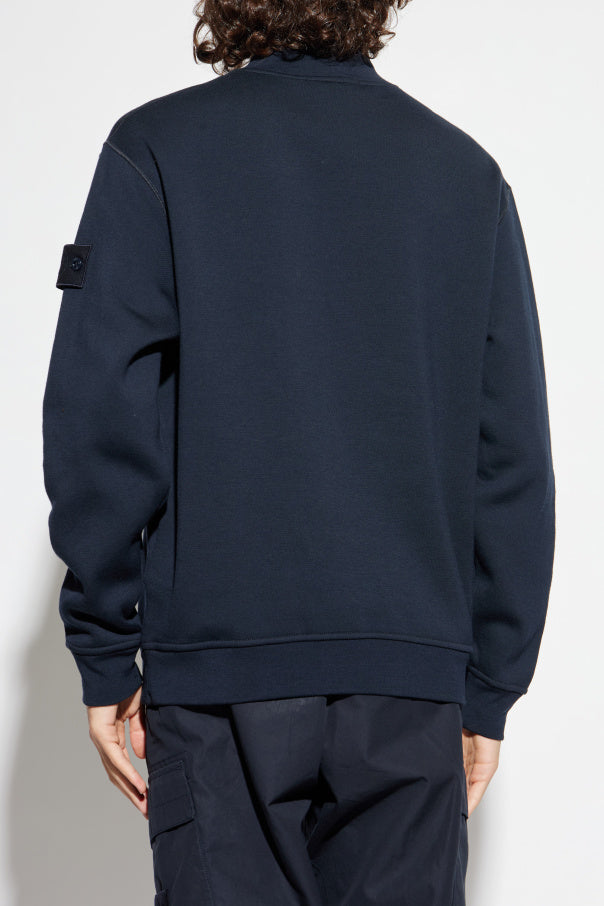 Stone Island NAVY BLUE Sweatshirt with a stand-up collar 4
