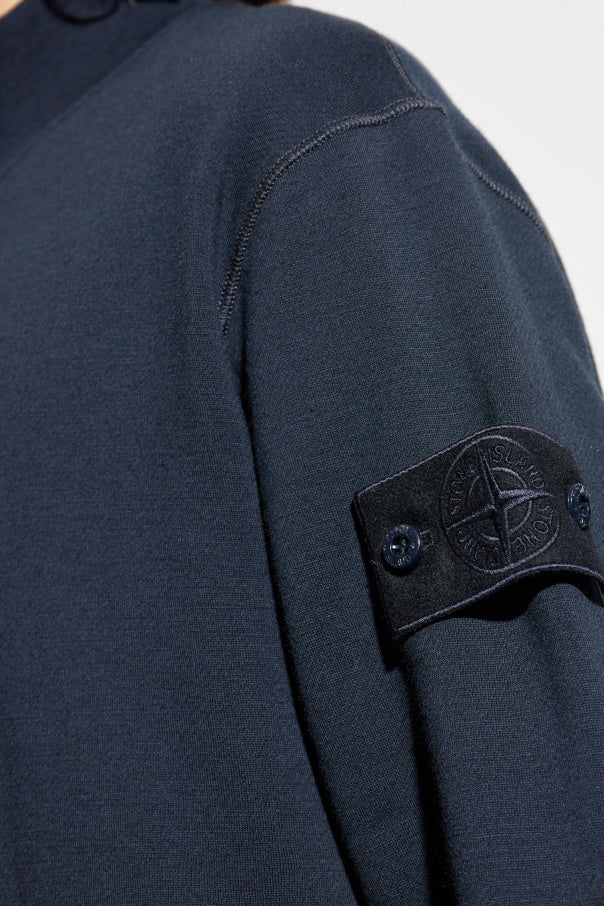 Stone Island NAVY BLUE Sweatshirt with a stand-up collar 5