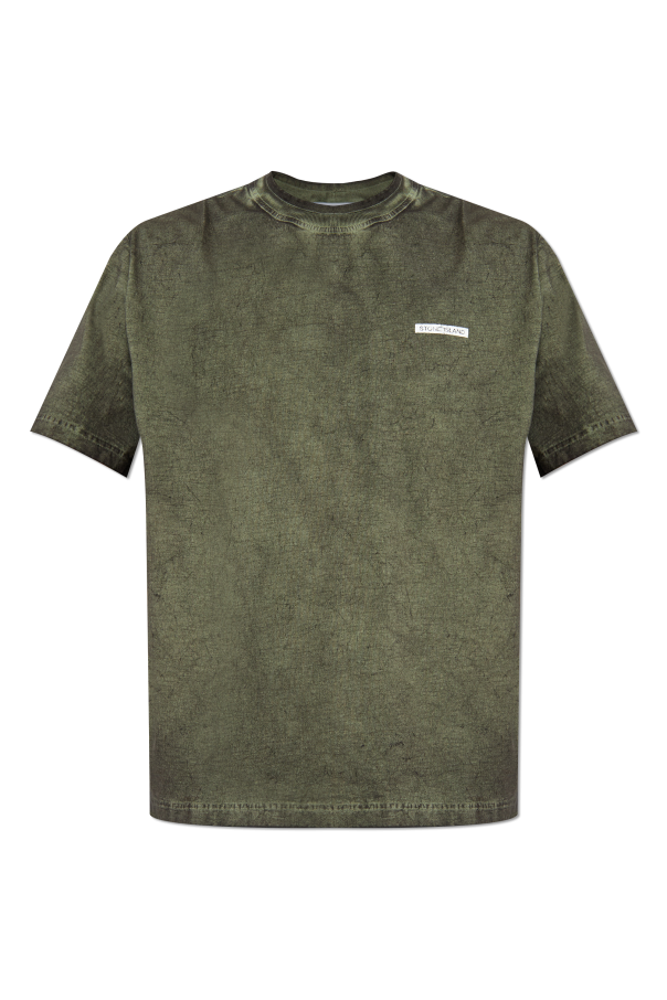Stone Island GREEN T-shirt with printed logo 1
