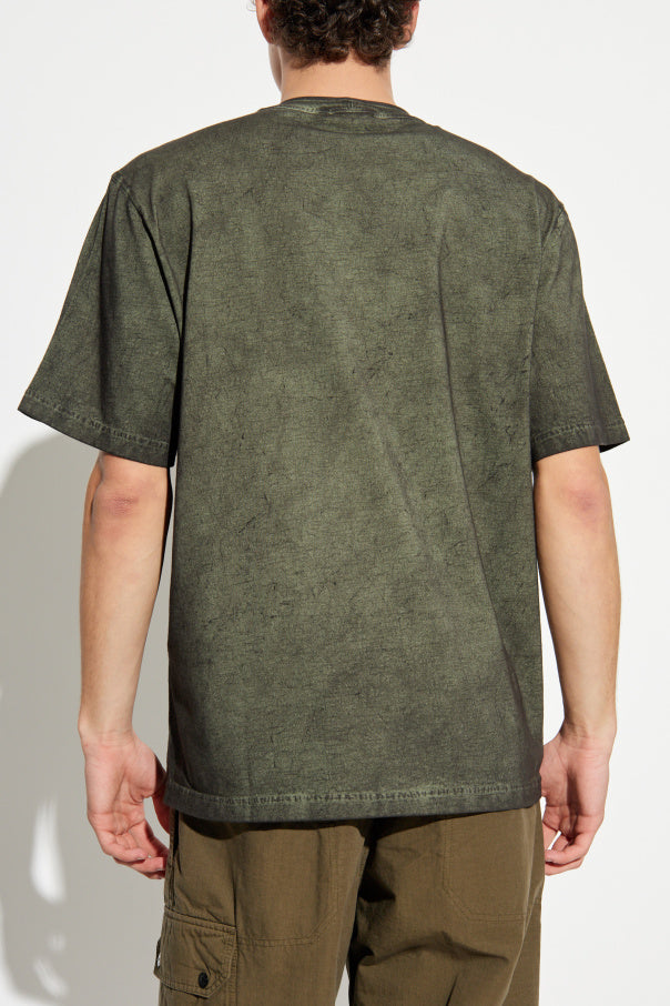 Stone Island GREEN T-shirt with printed logo 4