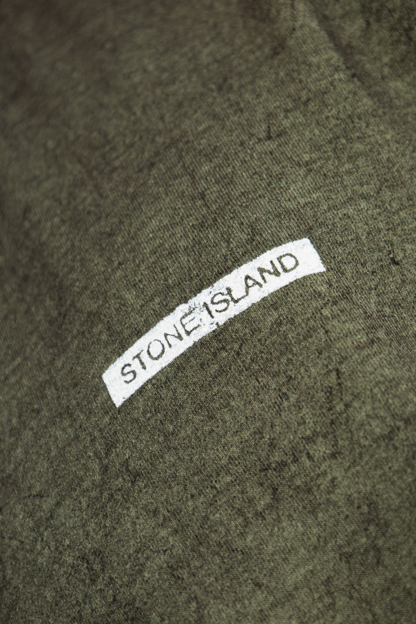 Stone Island GREEN T-shirt with printed logo 5