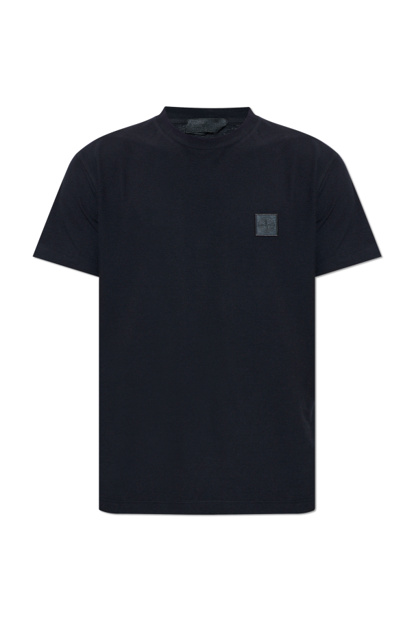 Stone Island BLACK T-shirt with logo patch 1