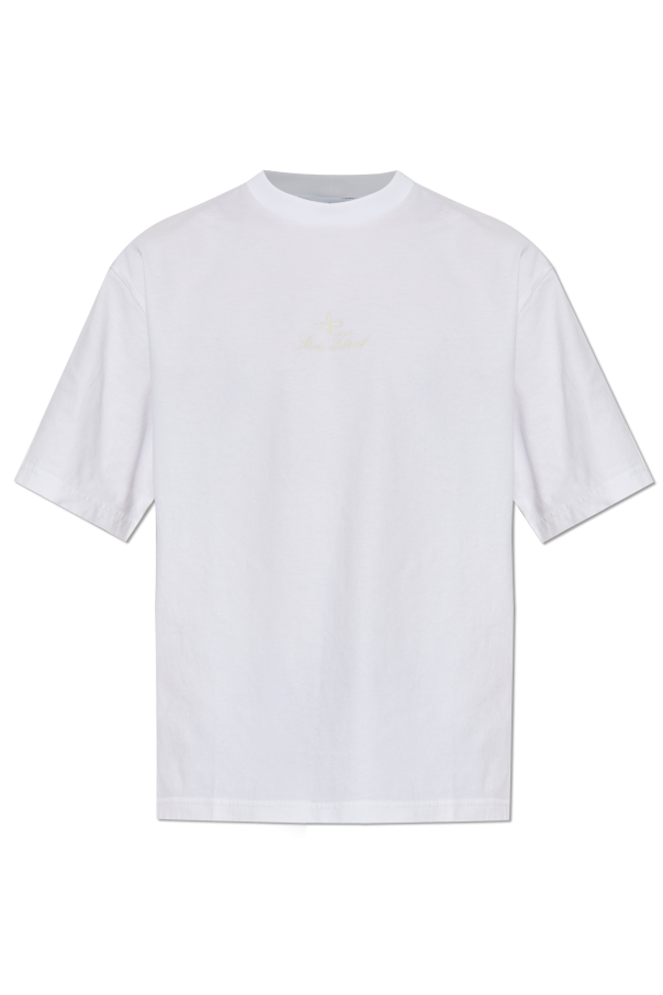 Stone Island WHITE T-shirt with logo 1