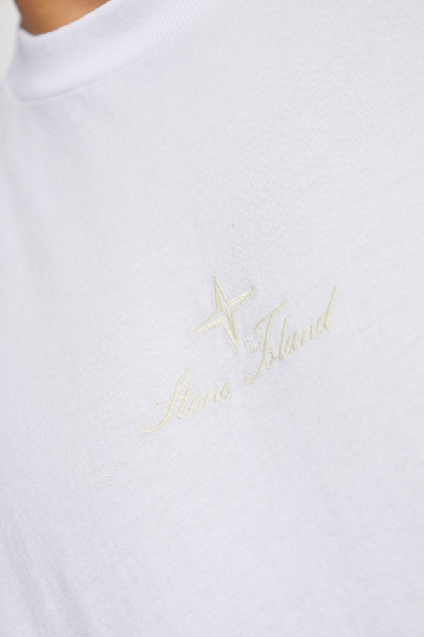 Stone Island WHITE T-shirt with logo 5