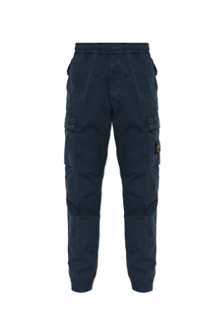 Stone Island NAVY BLUE Trousers with logo 1