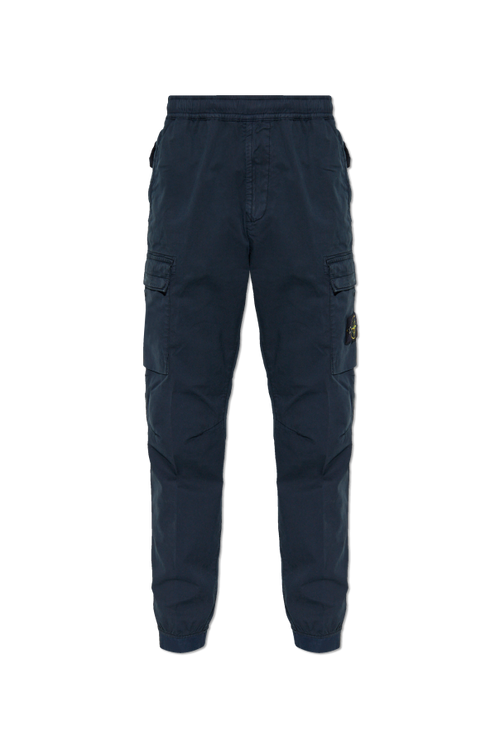 Stone Island NAVY BLUE Trousers with logo 1