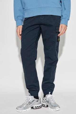 Stone Island NAVY BLUE Trousers with logo 3