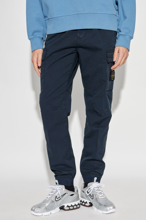 Stone Island NAVY BLUE Trousers with logo 3