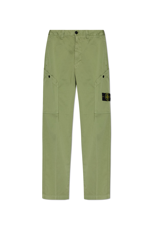 Stone Island GREEN Trousers with logo 1
