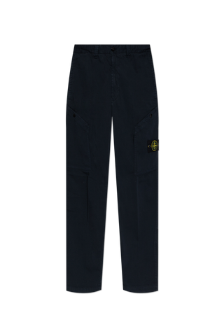 Stone Island NAVY BLUE Trousers with logo 1