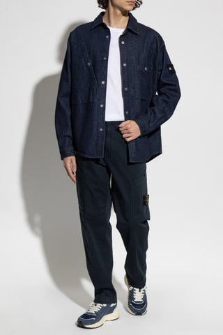 Stone Island NAVY BLUE Trousers with logo 2