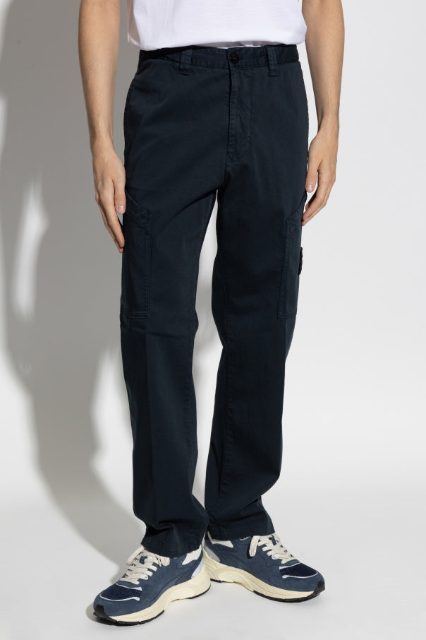 Stone Island NAVY BLUE Trousers with logo 3