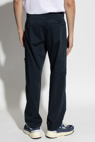 Stone Island NAVY BLUE Trousers with logo 4