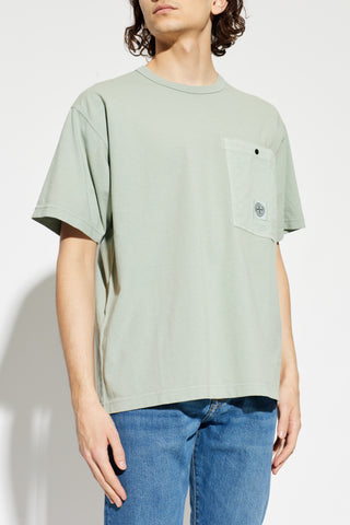 Stone Island GREEN T-shirt with pocket 3