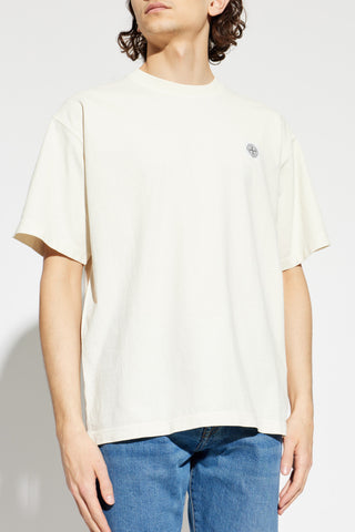 Stone Island cream T-shirt with logo patch 3
