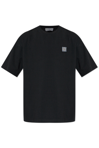 Stone Island BLACK T-shirt with logo patch 1