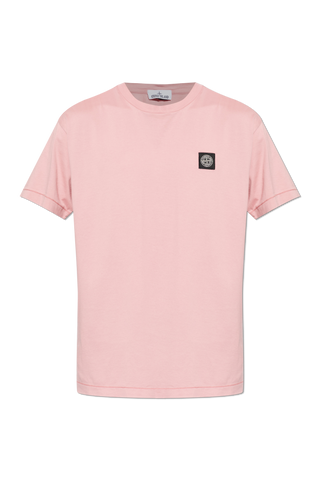 Stone Island PINK T-shirt with logo patch 1