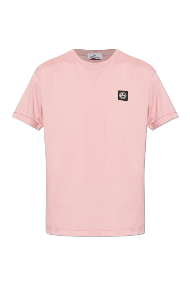 Stone Island PINK T-shirt with logo patch 1