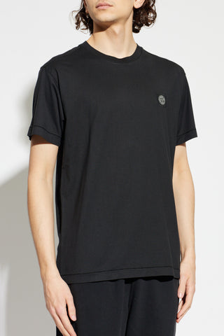 Stone Island BLACK T-shirt with logo patch 3