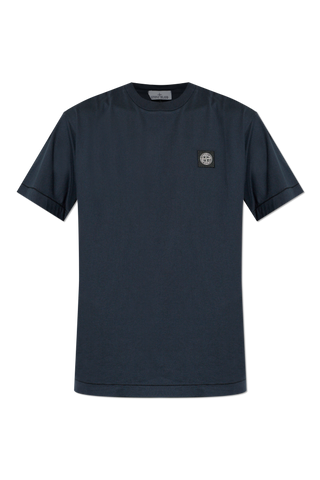 Stone Island NAVY BLUE T-shirt with logo patch 1